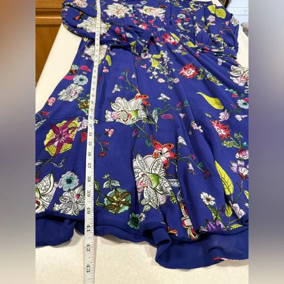 Maeve Anthropologie Maplewood Blue Floral Long Sleeves Button Dress Size XL - Picture 14 of 14